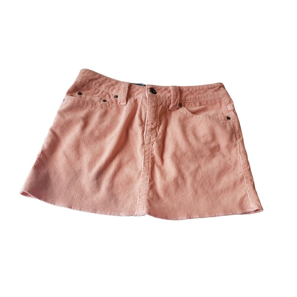 Carmar Womens Peach Corduroy Daisy Mae Mini Skirt 26 NWOT